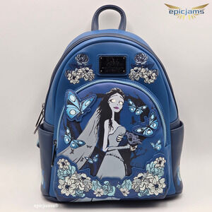 Loungefly The Corpse Bride Floral Blue Mini Backpack Bag New